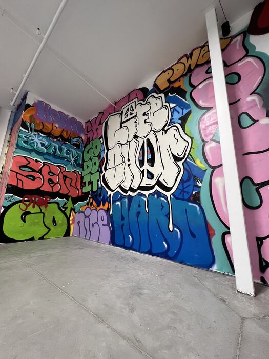 The LIFE SHOP piece on the main graffiti wall