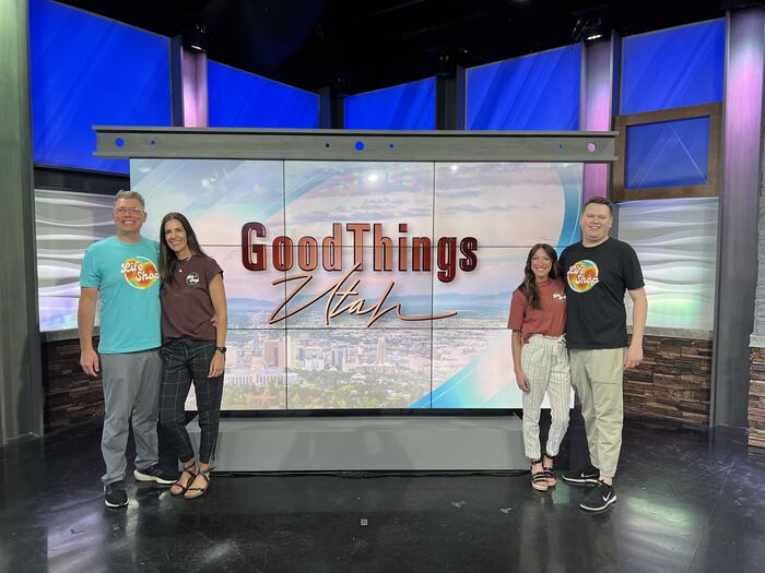 Life Shop staff on the Good Things Utah television set