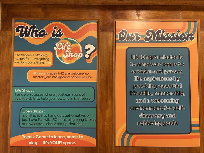 The Who is Life Shop and Our Mission posters